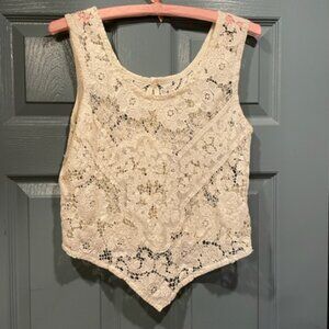 Beautiful vintage ivory lace crop top, M, 90s, worn once, good condition